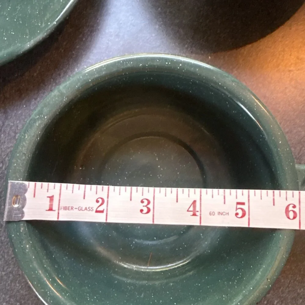 Green Speckled Enamelware 5 1/2